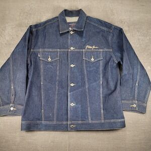 Phat Farm Vintage Y2K‎ Denim Jacket Embroidered Logo Jean Jacket Button Up XL